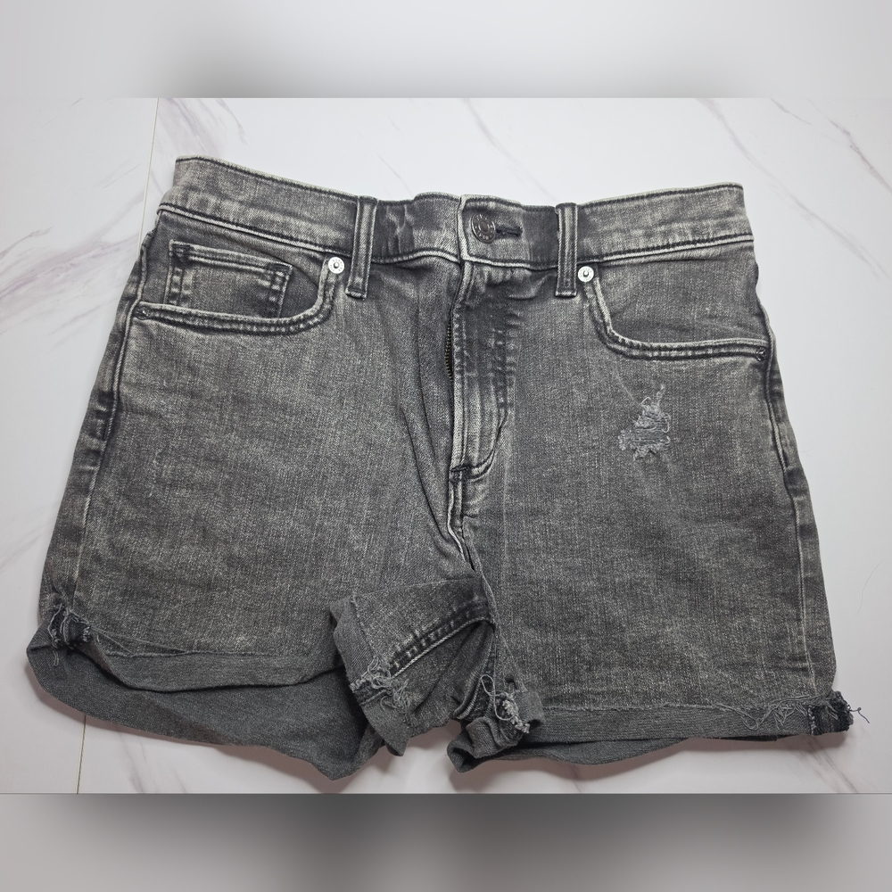 Express Charcoal Gray Distressed Denim Shorts | Size 4